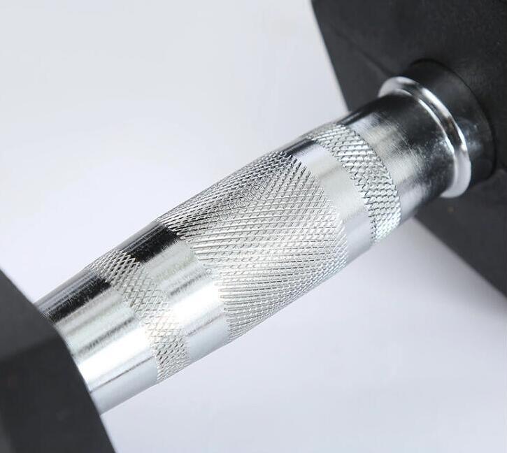 Färgad gummibelagd hex hantel (lb)