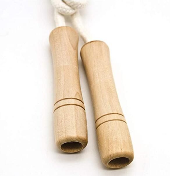 Bomull flätat trähandtag hopprep för barn