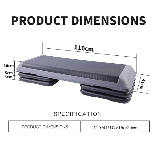 Justerbart Step Board Fitness Plastic billig aerob stegplattform