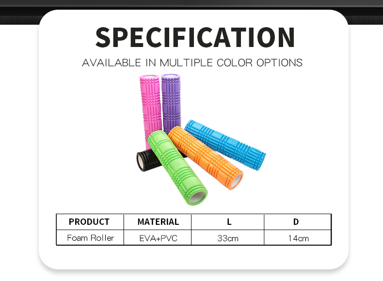 Anpassad färgstorlek Logo Gym Round Eva Mace Yoga Foam Roller Set med Spinal