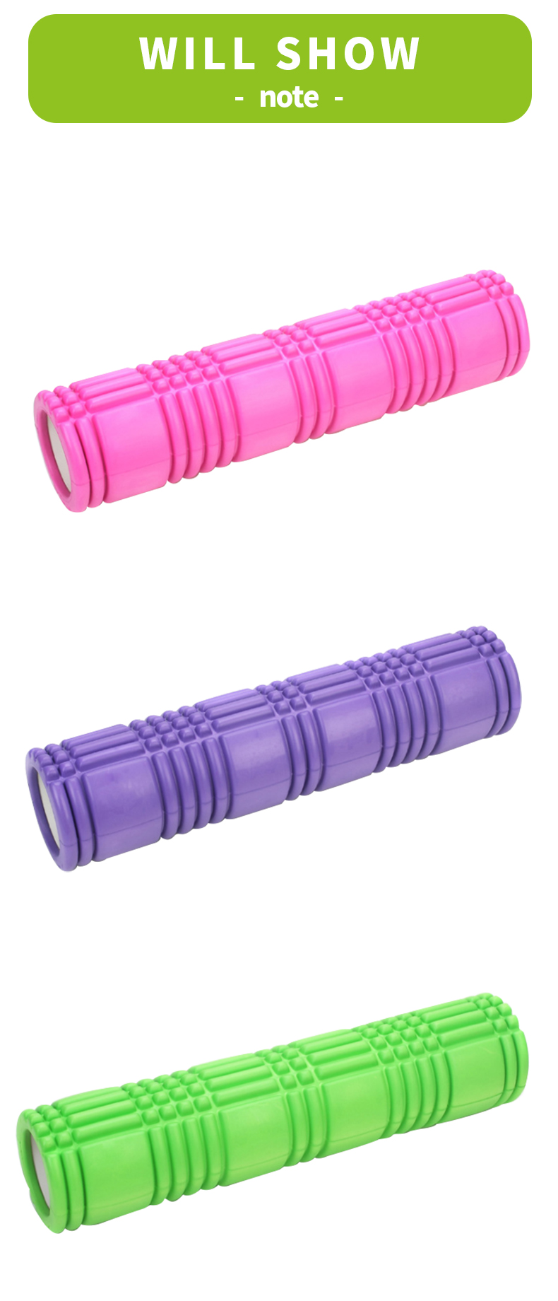 Anpassad färgstorlek Logo Gym Round Eva Mace Yoga Foam Roller Set med Spinal
