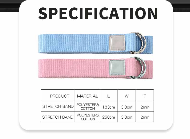 Partihandel icke-elastisk yogarband/stretchband med spänne