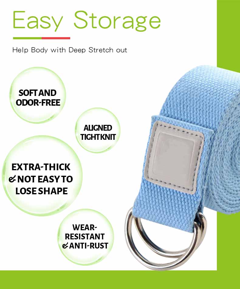 Partihandel icke-elastisk yogarband/stretchband med spänne