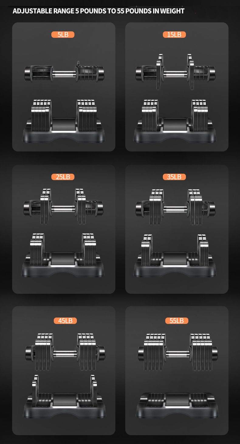 Partihandel 55 lb/25 kg justerbara hantlar