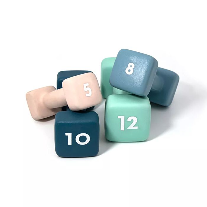 Partihandel damer färg neopren gjutjärn fyrkantiga hantlar