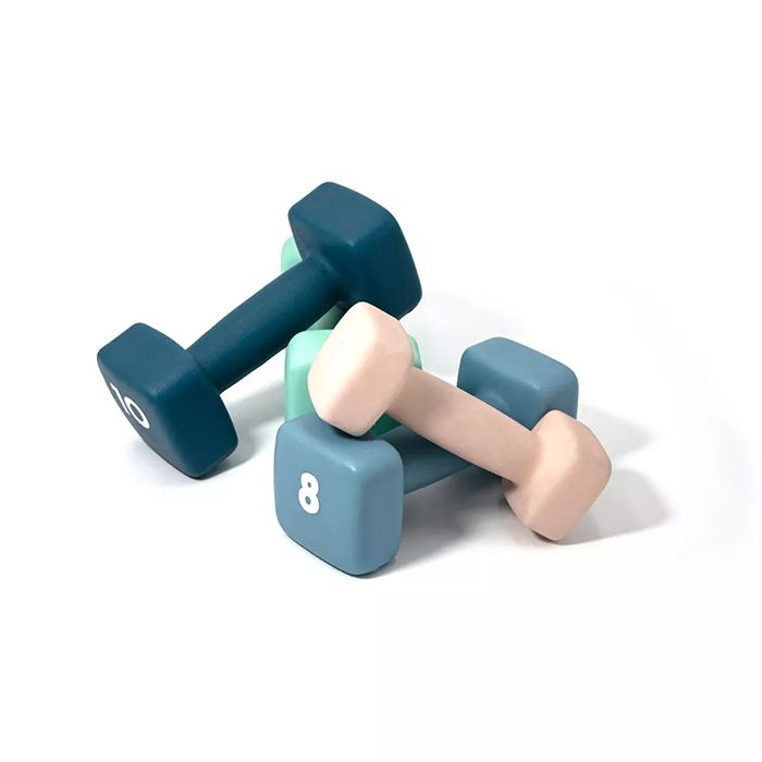 Partihandel damer färg neopren gjutjärn fyrkantiga hantlar