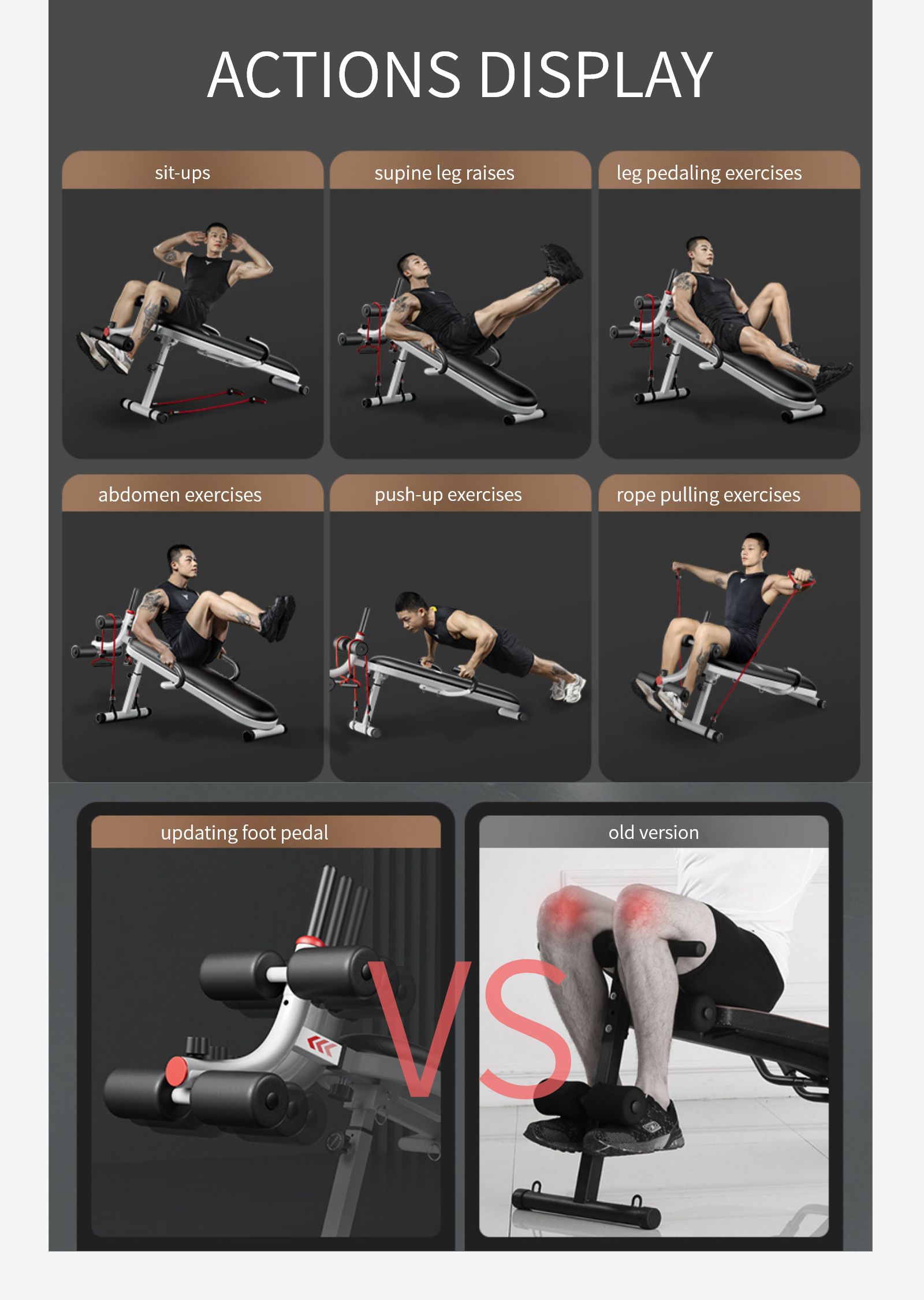 Hushållens multifunktionella sit-up-bräde