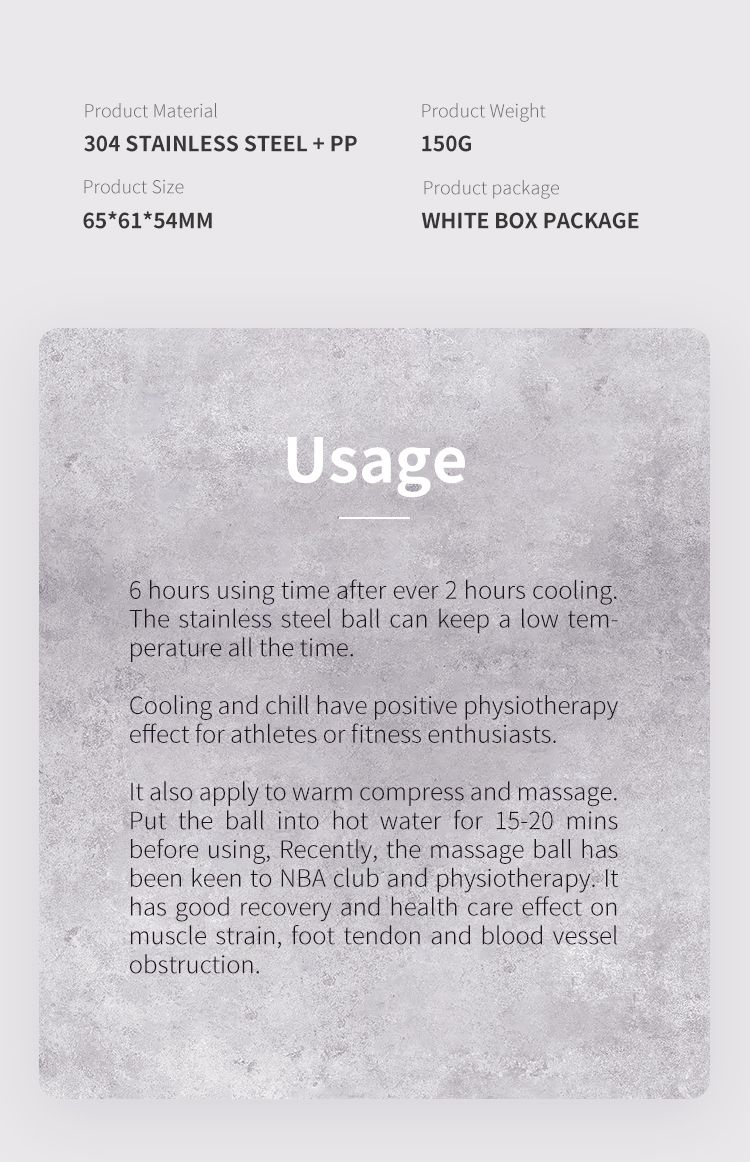 Rostfritt stål kall manuell massageboll Rostfritt stål kall manuell massageboll