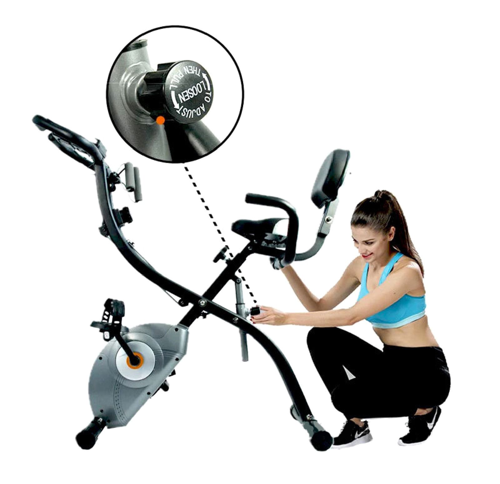 Fällbar träningscykel