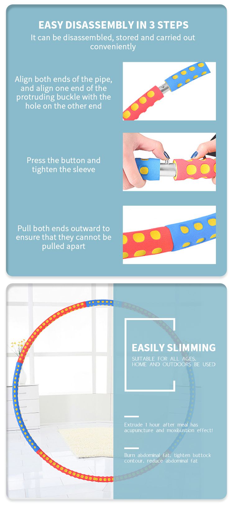 Viktad hula -båge med bulmassage