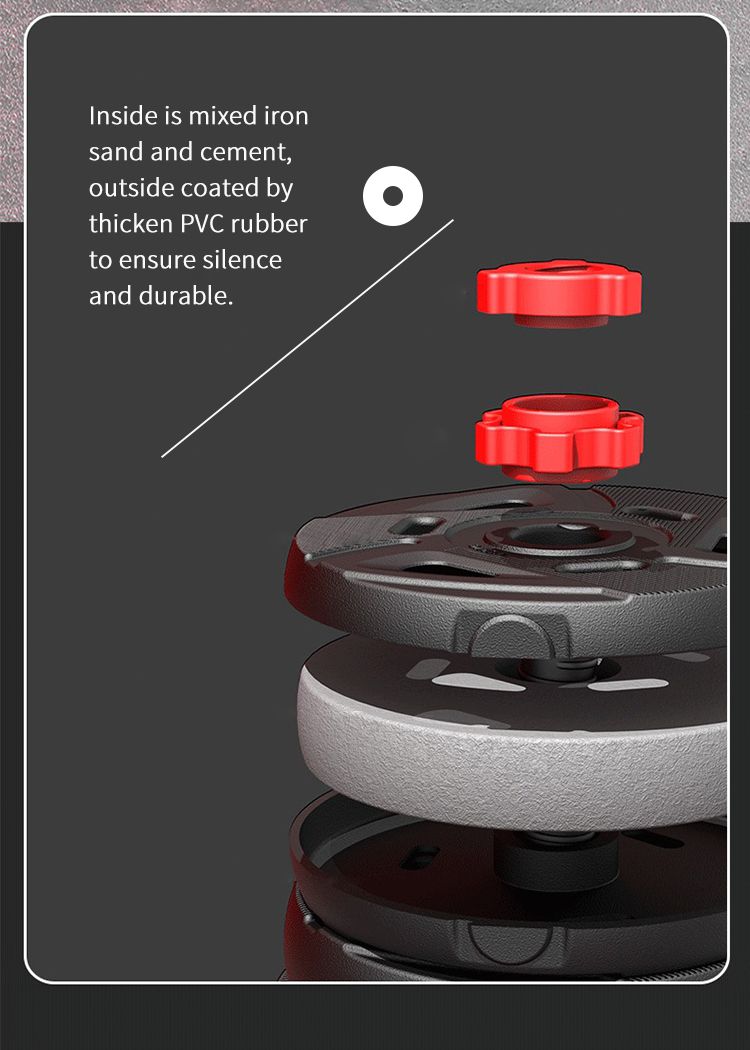 Miljövänlig multifunktionell Ironsand Cement hantel skivstång med kettlebell barer