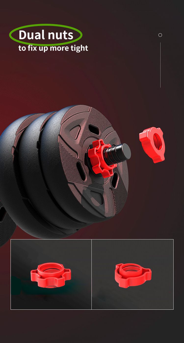 Miljövänlig multifunktionell Ironsand Cement hantel skivstång med kettlebell barer