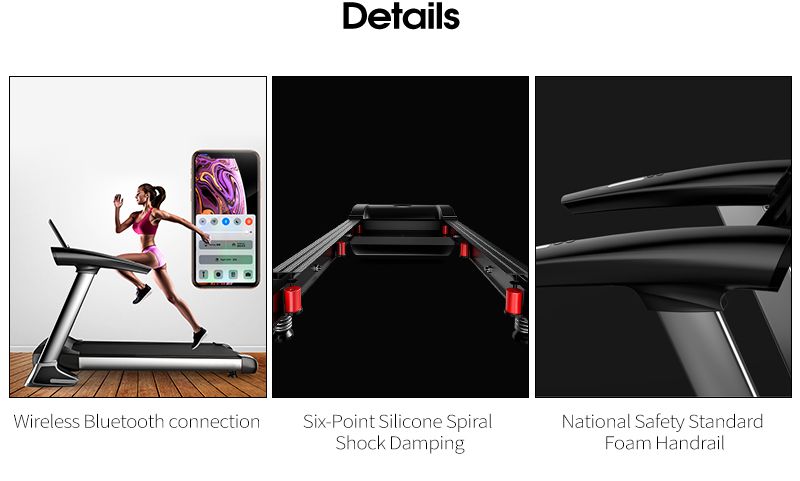 Inomhus fällbar bluetooth motoriserad löpband