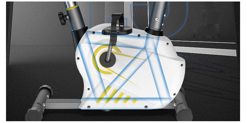 Heltäckt hem upprätt stygg stationär träningscykel