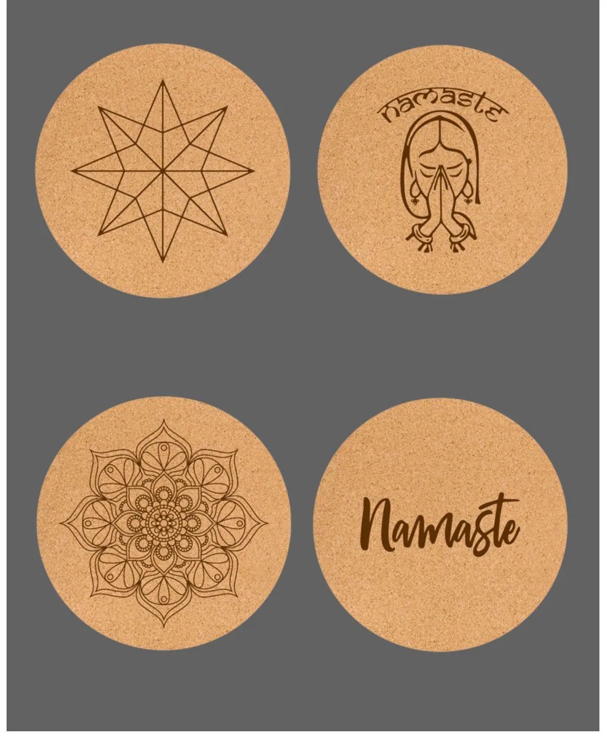 Rund kork naturgummi yogamatta