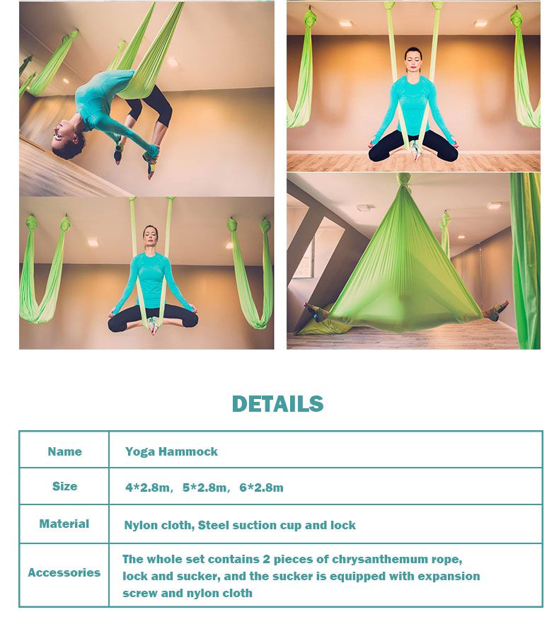 18 färger ny kvalitet yoga hängmatta flyg yoga swing set