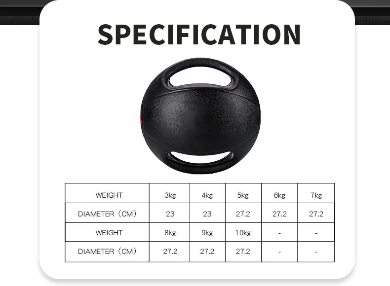 Robust gummimedicinsk boll med dubbelt grepp