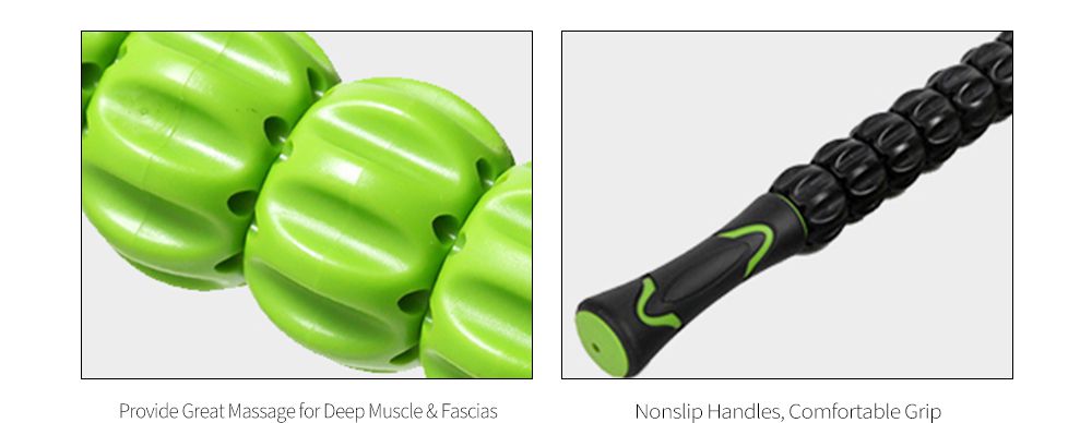 Massage stick med 9 muskelrullar