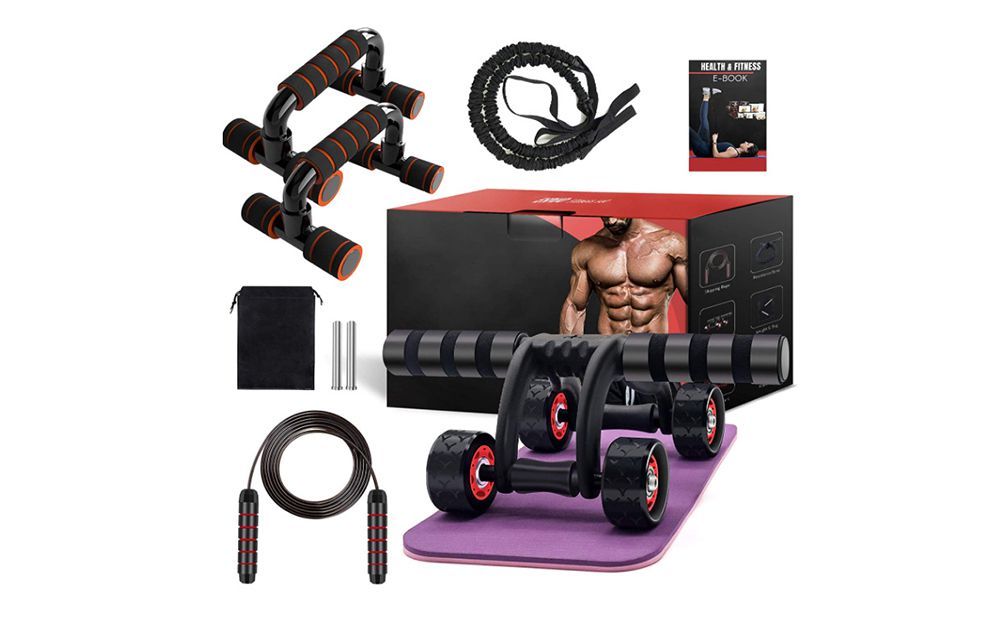 Fyra-hjul AB Wheel push-up Jump Rope Pull Rope Set