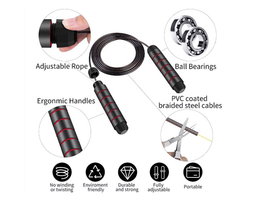Fyra-hjul AB Wheel push-up Jump Rope Pull Rope Set