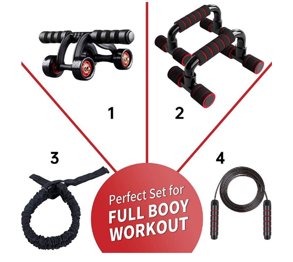 Fyra-hjul AB Wheel push-up Jump Rope Pull Rope Set