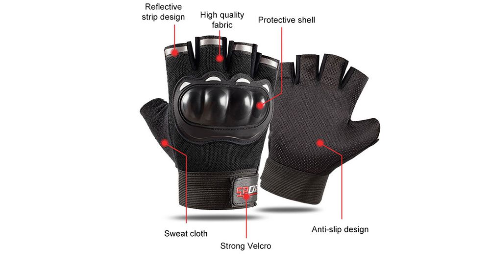 Halvhandskar av motorcykelskydd utomhus