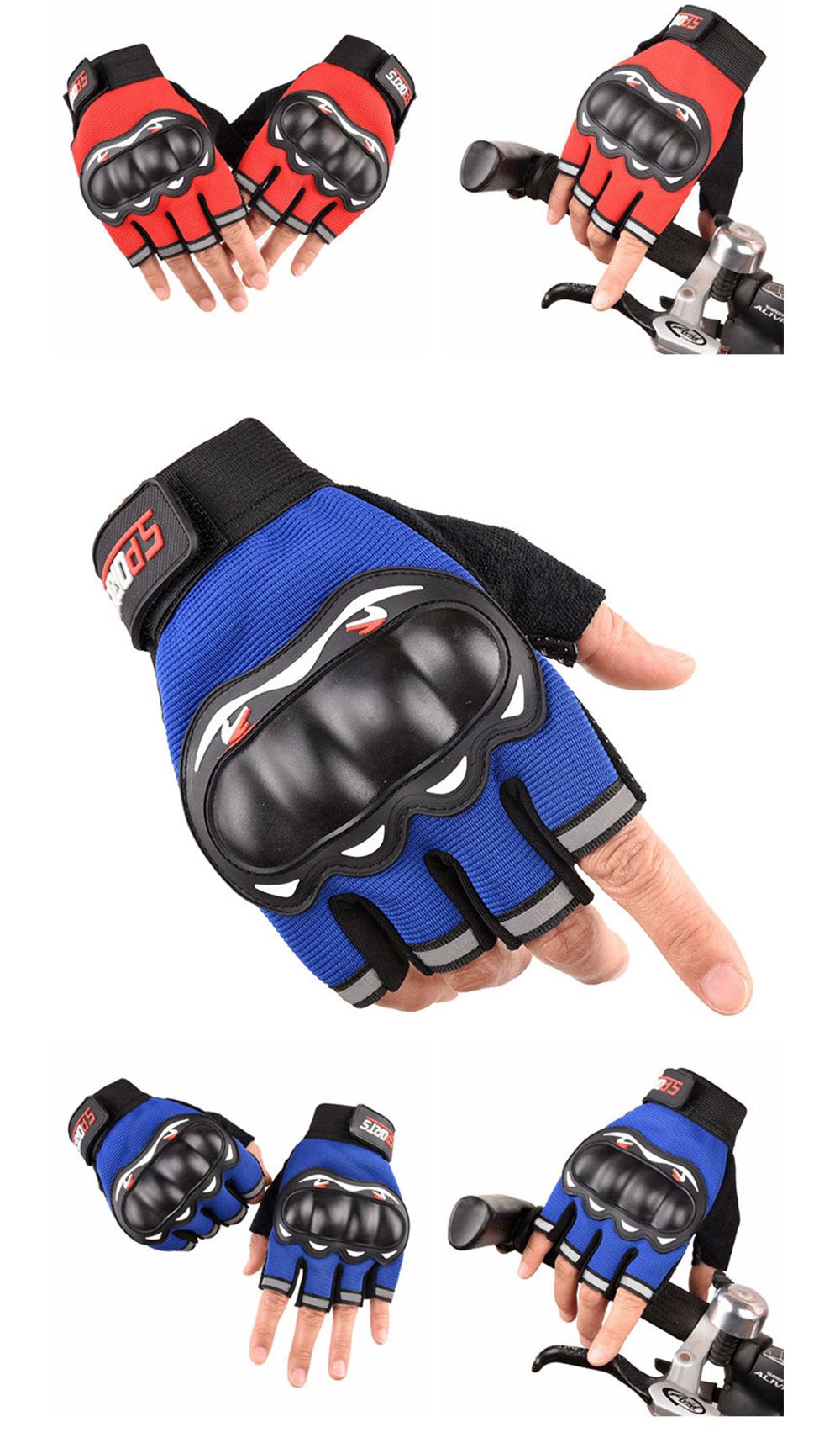 Halvhandskar av motorcykelskydd utomhus