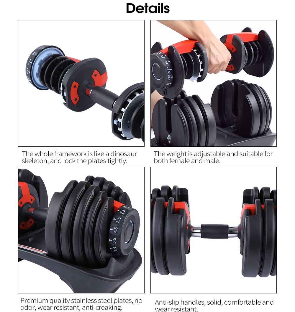 Justerbar hantel med 15 viktinställningar