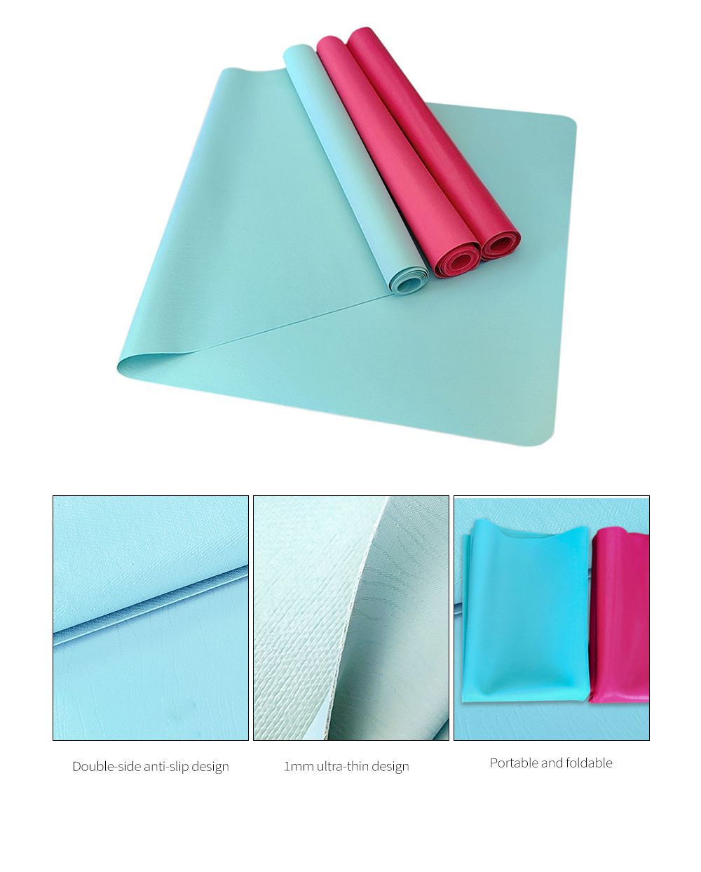 Ultra tunn hopfällbar gummiyogmatta Ultra tunn hopfällbar gummiyogmatta