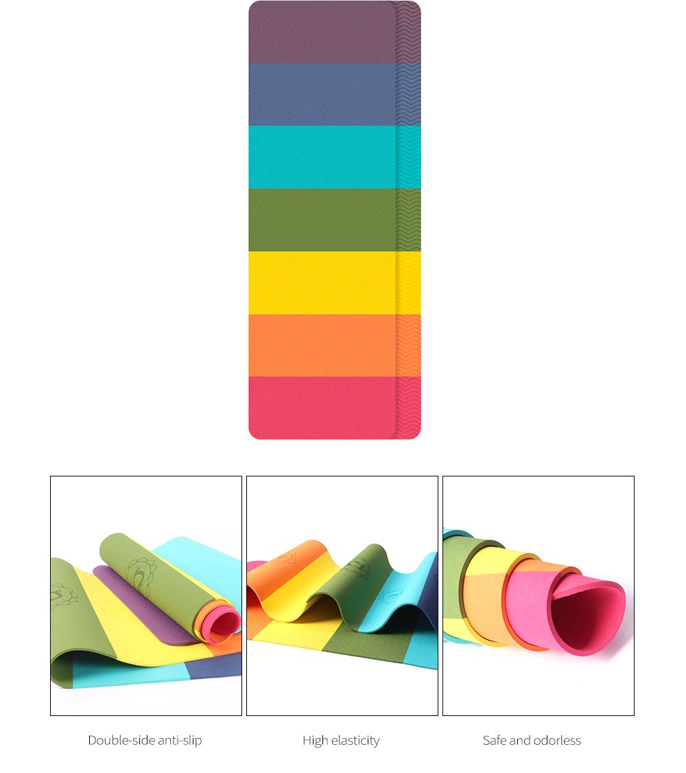 TPE Color Block Yoga Mat