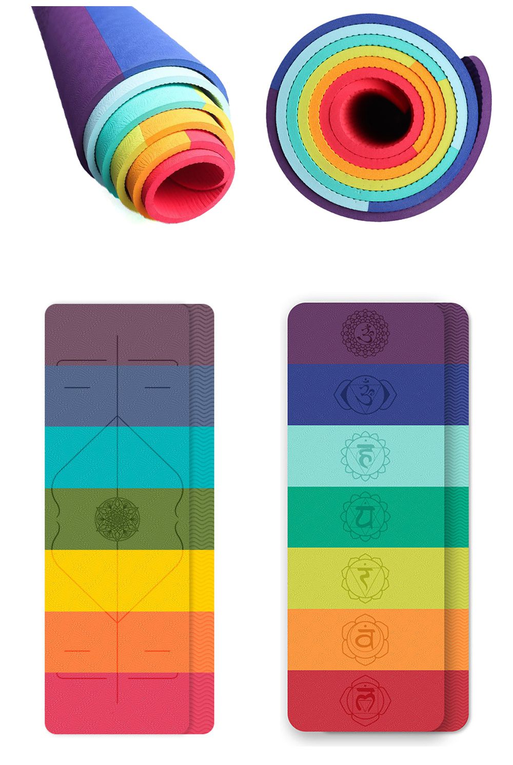 TPE Color Block Yoga Mat