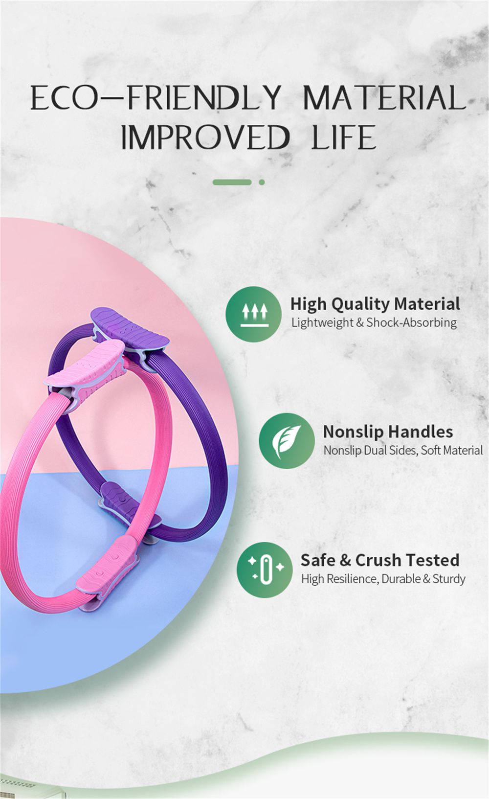 Uppgraderad obrottsbar Pilates ringcirkel