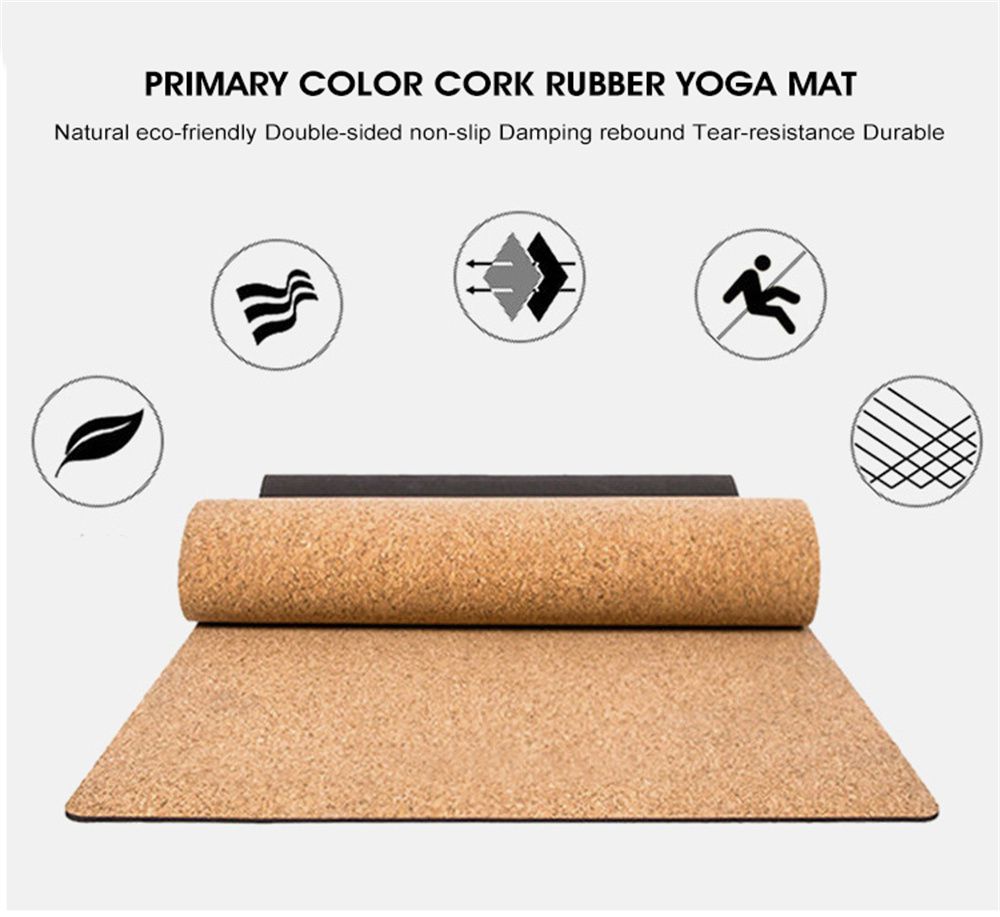 Primärfärg Cork Rubber Yoga Mat Anpassad grossist