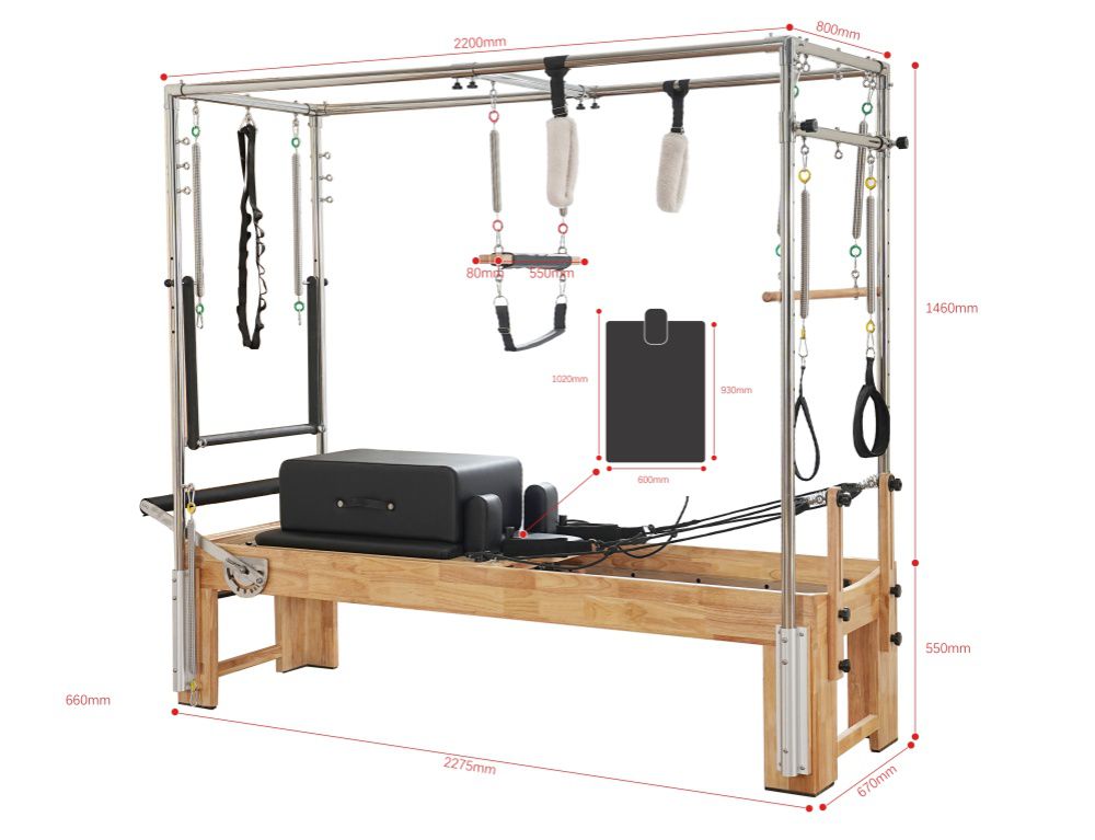 Wood Pilates Cadillac reformator reformator trapeze