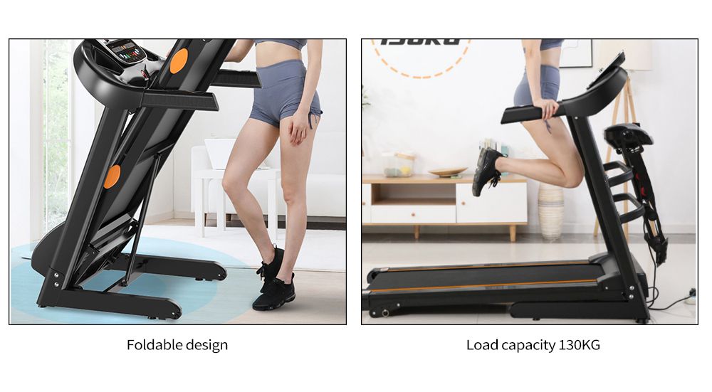 Inomhusgymnersmaskin multifunktion fällbar elektrisk löpband