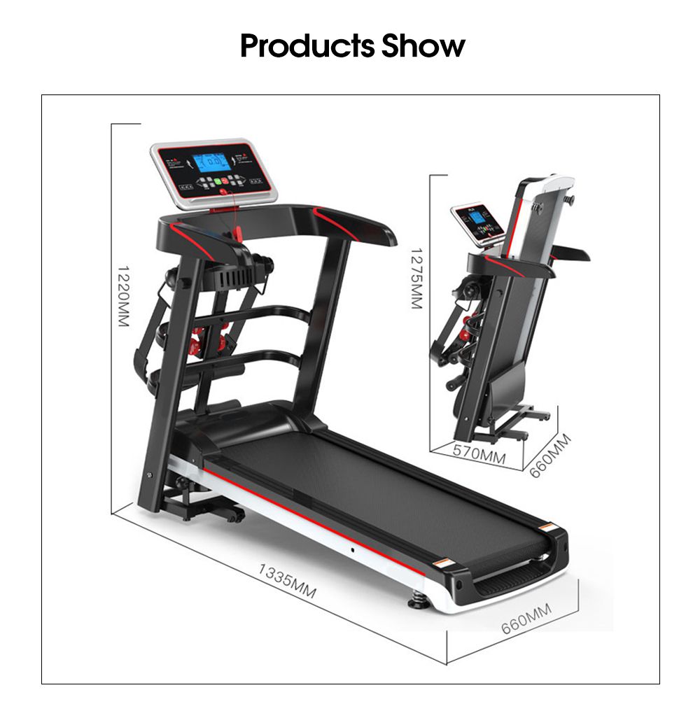 Fitness Small Folding Freadmill Hushåll Multifunktionell Mini Electric Sports Equipment Walking Machine