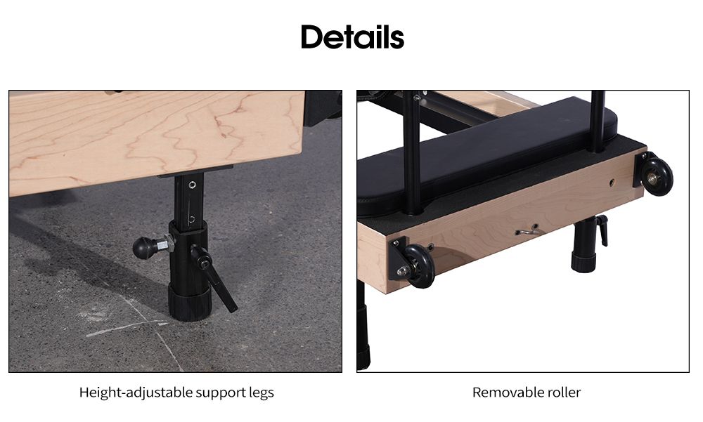 Maple Folding Pilates Reformator (justerbar benhöjd)