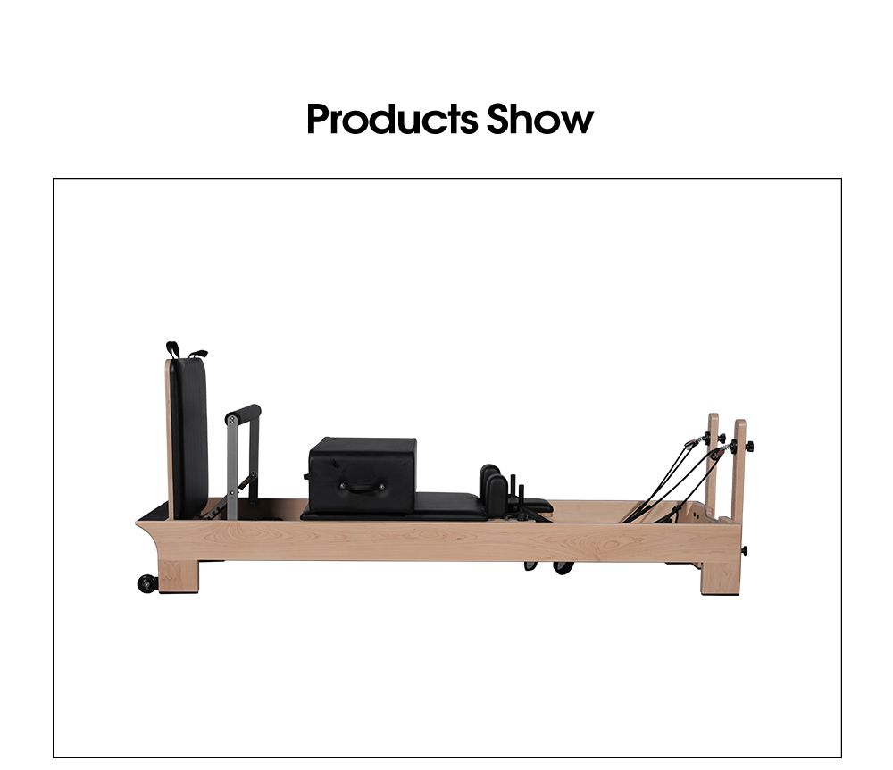Kroppsträning kärna säng lönn trä pilates reformator med inre fotstöd