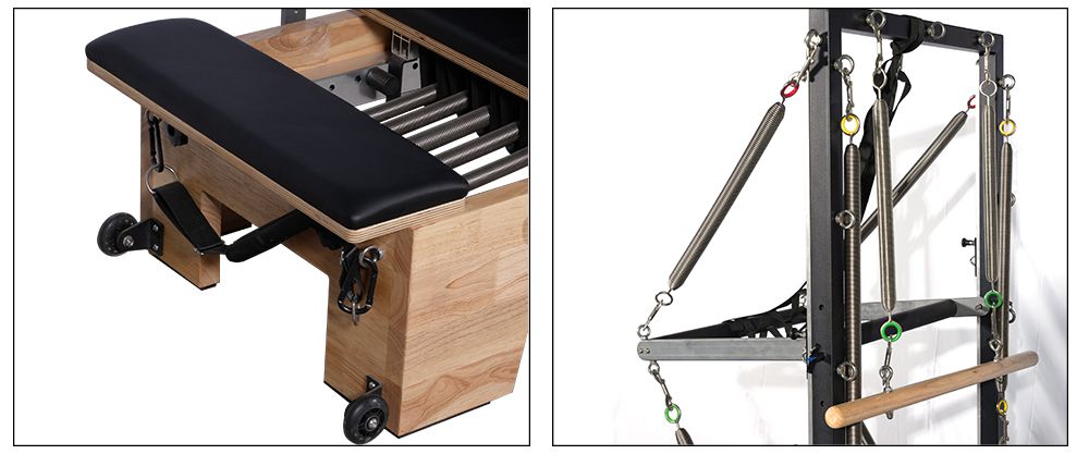 Hemanvändning kroppsövning glidande kärna säng ek trä pilates reformator halva trapeze med torn