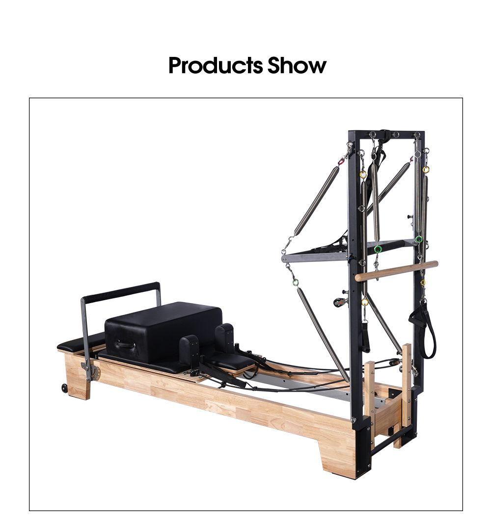 Hemanvändning kroppsövning glidande kärna säng ek trä pilates reformator halva trapeze med torn