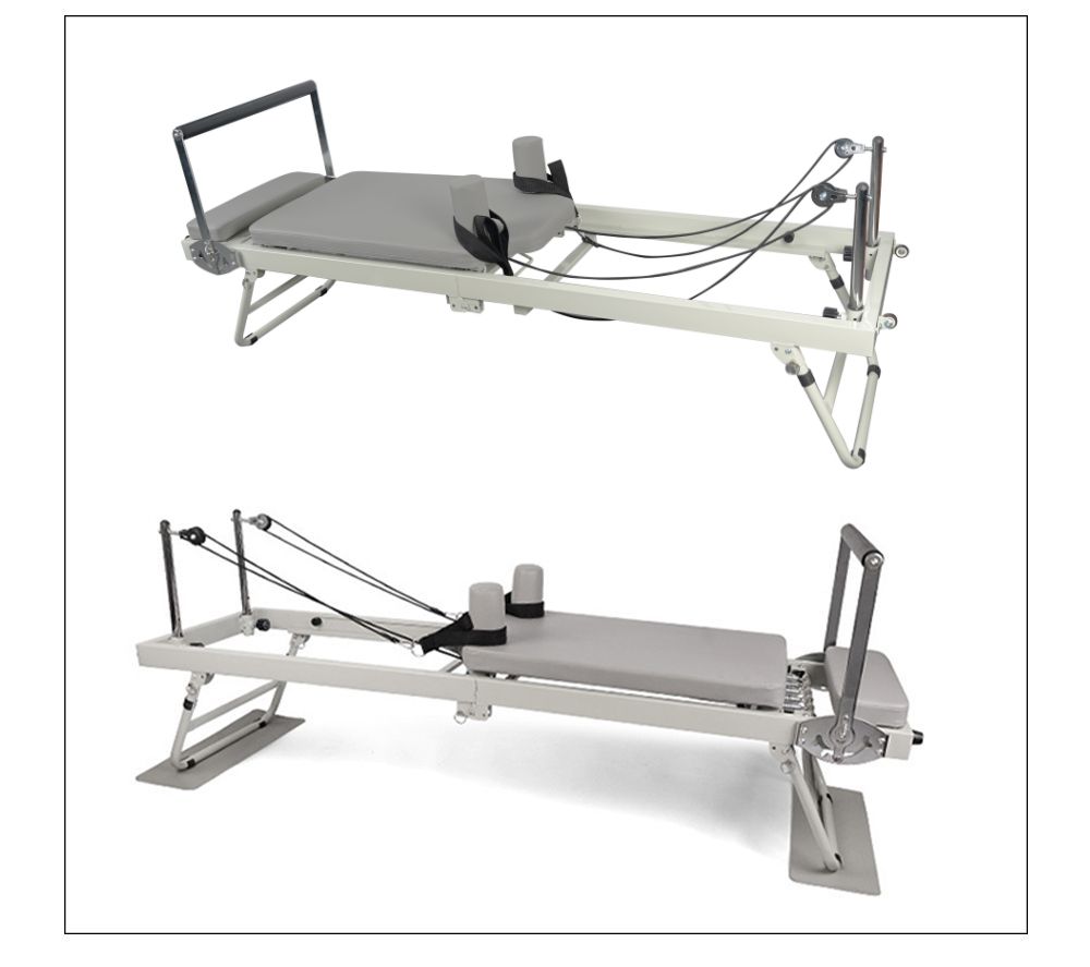 Stålfällbar reformator Pilates Machine för hemmabruk