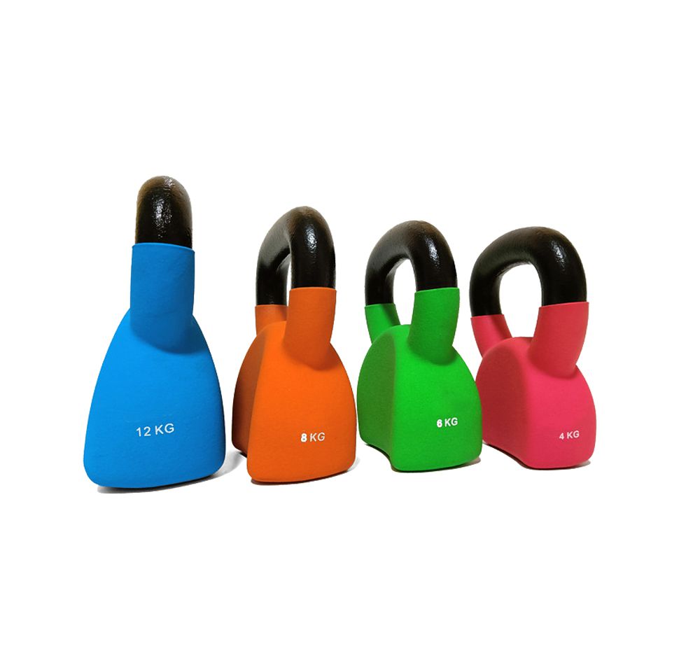 Konturerad enkel vinylbelagd kettlebell