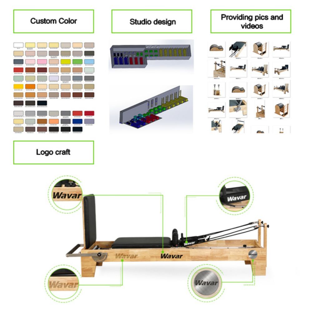 Justerbar höjd Maple Reformator Wood Pilates Machine