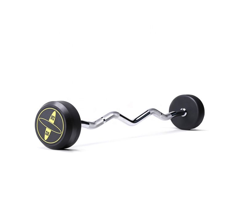Solid Steel Curl Rubber Skivstång