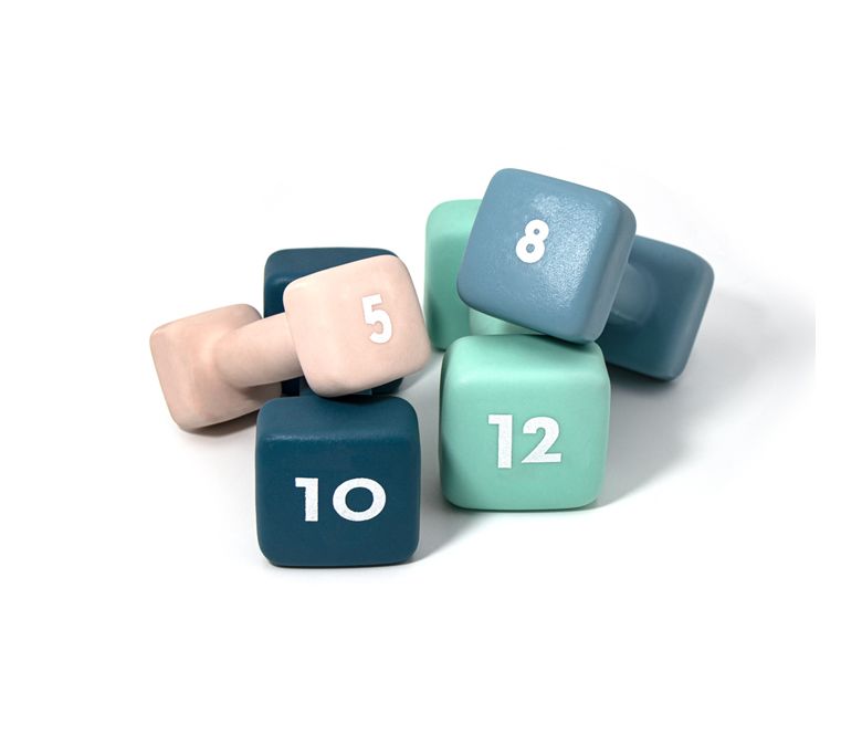 Partihandel damer färg neopren gjutjärn fyrkantiga hantlar