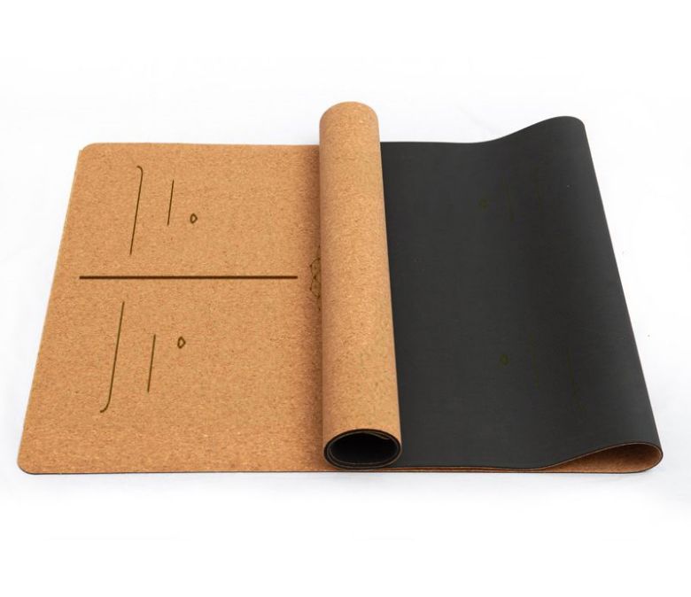 Cork TPE Yoga Mat med laserjusteringslinjer