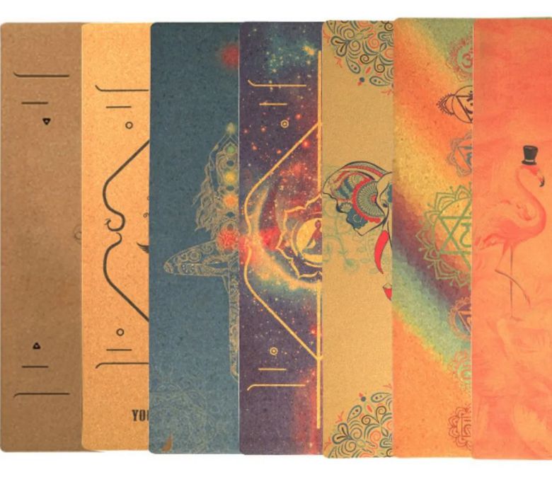 Anpassad färgglad miljövänlig kork tpe yogamatta