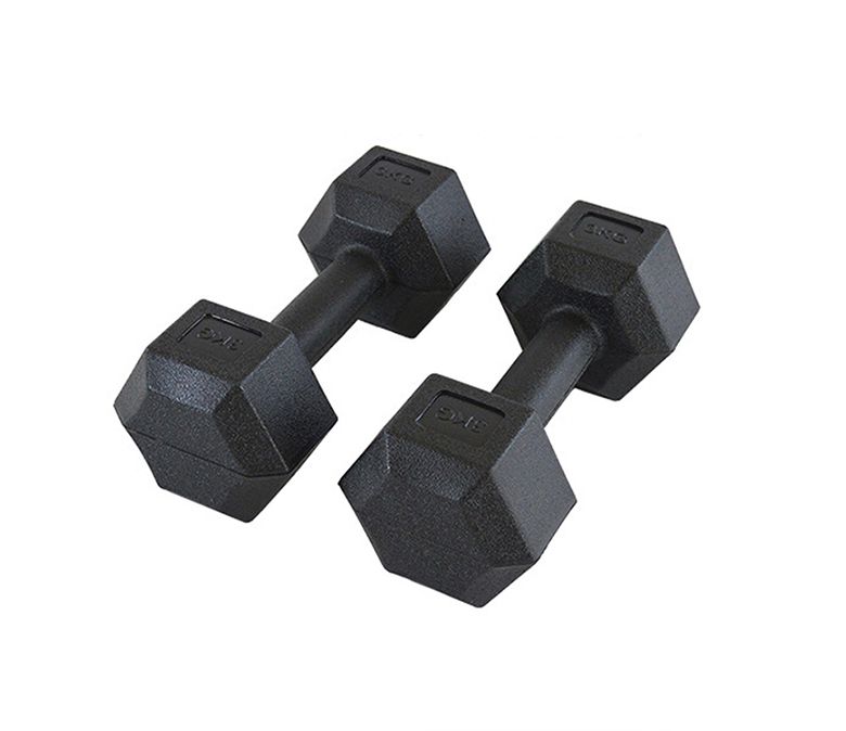 Ett stycke gjuten hexagonal gummi hantel