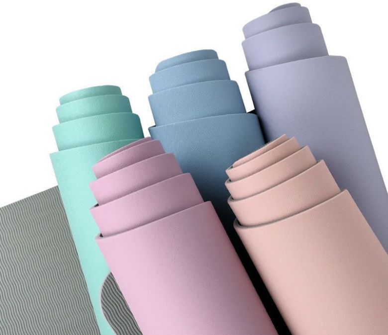 Partihandel macaronfärg tpe icke-slip yogamatta