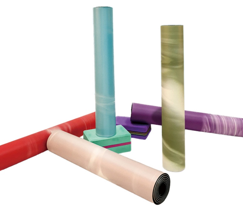 Kontrasterande färg pu naturgummi yogamatta